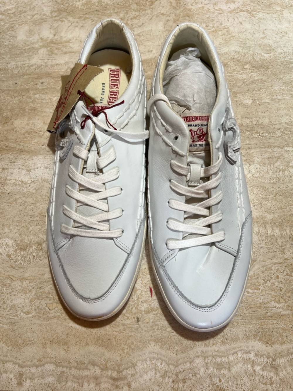True Religion White Leather Low-Top Men's Sneakers
